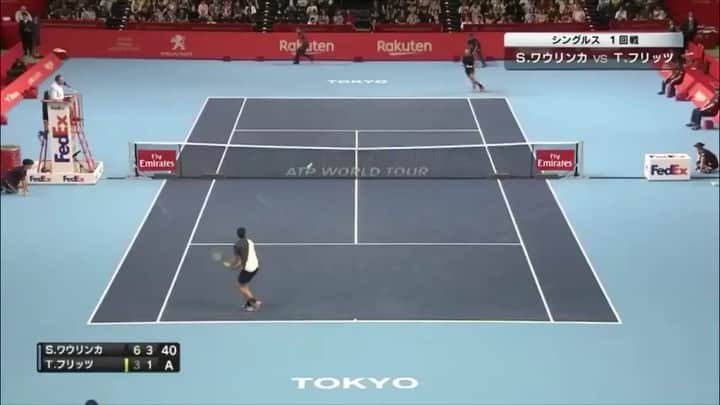 Rakuten Japan Openのインスタグラム：「Playback Rakuten Open 2018 1R🎾⠀ 楽天オープン2018年 1回戦 ⠀ 🇨🇭バブリンカ選手の鋭いショットに、 🇺🇸フリッツ選手も思わず😁 ⠀ ⠀ 🎥 @wowowtennis ⠀ Stan Wawrinka vs Taylor Fritz  #rakutenopen #rakutenopen2019 #楽天オープン #テニス」