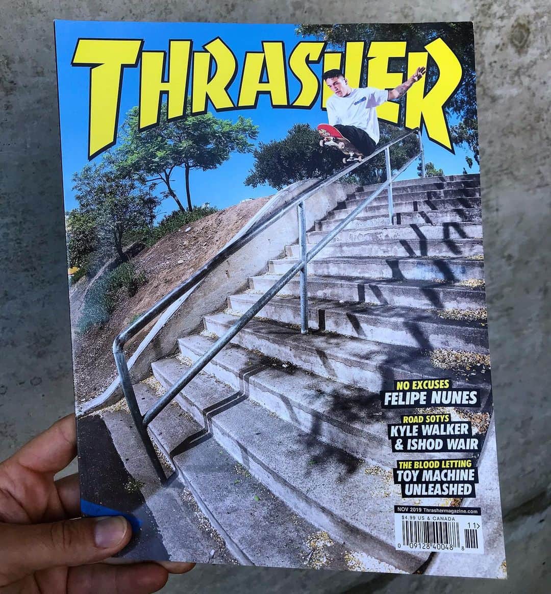 スラッシャーのインスタグラム：「👉🏽 @felipenunesskate lands the cover of the new mag 🔥📖🔥 Photo by @rhino」