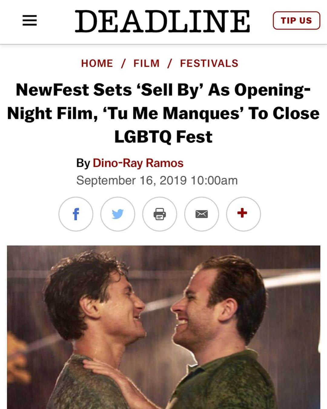 マイケル・ドイルのインスタグラム：「This was a nice bday gift. 10/23 in New York City at @Newfest. Come see @sellbymovie」