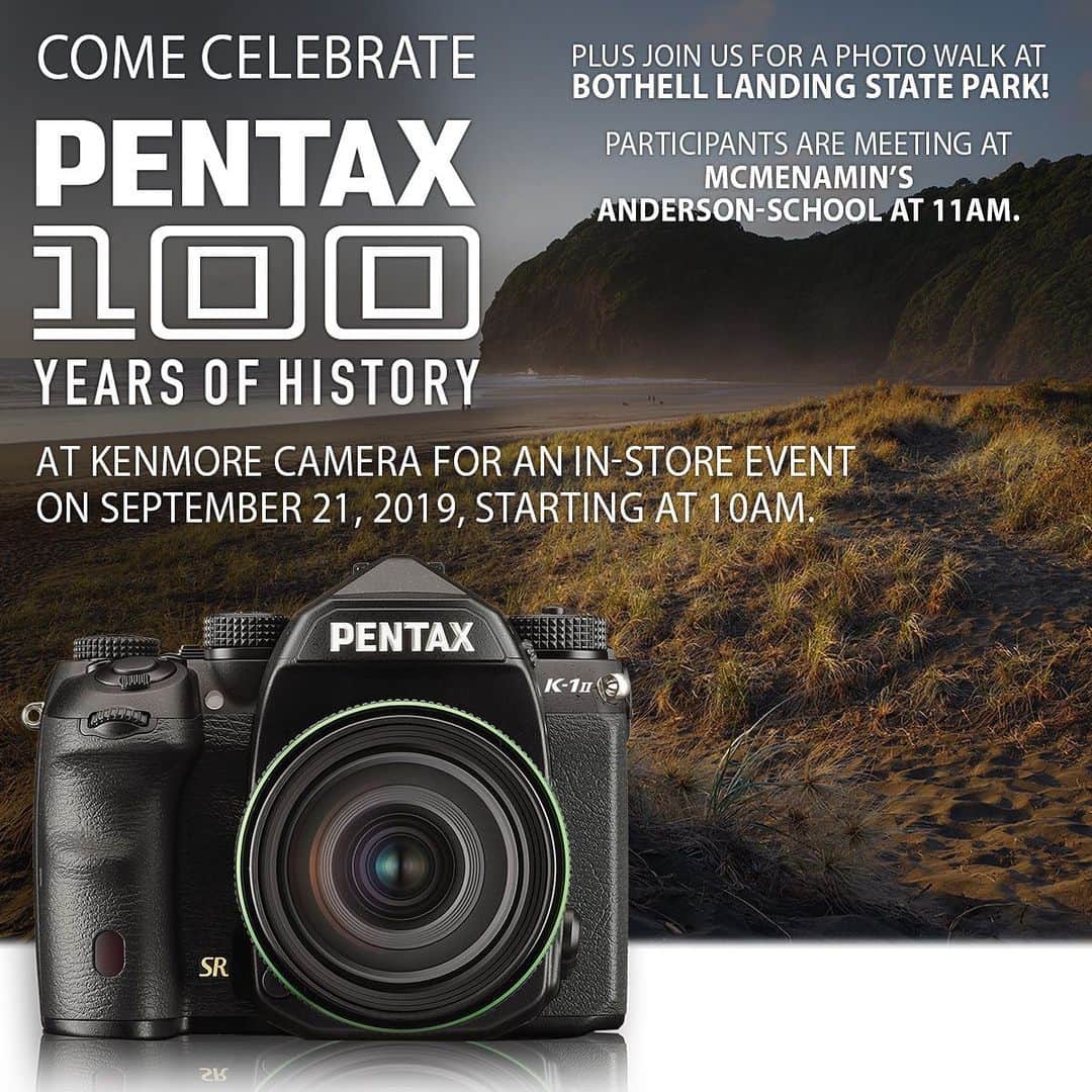 Ricoh Imagingさんのインスタグラム写真 - (Ricoh ImagingInstagram)「Join us at @kcamera for Pentax’s 100 years of history celebration plus join us on a #Pentax photowalk. Visit @kcamera and click the link in their bio to learn more and sign up!」9月18日 2時52分 - ricohpentax