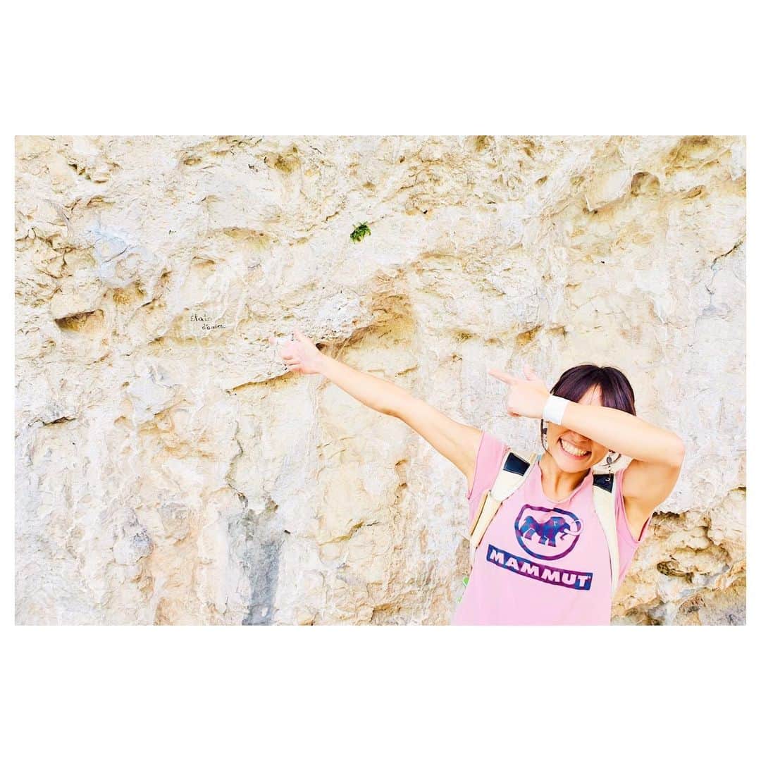 小林由佳のインスタグラム：「Probably it was my last Rock climbing before national competition. so...Time to prepare for KOKUTAI!🙌🏻 ・ ・ "Stato D'animo (8A+)" 2nd go𓀃𓀃𓀃 ・ ・ #𓀃 #🇮🇹 @mammut_japan  @unparallelup」