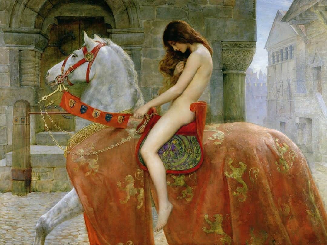 のインスタグラム：「🇧🇪GODIVA Story🇧🇪 「ゴディバ」の名の由来となったレディ・ゴディバは、11世紀の英国の伯爵夫人です。 . 夫による領民への重税をやめさせるため、「おまえが一糸まとわぬ姿で馬に乗り、町中を廻れたなら税を引き下げよう」という夫からの無理難題を、領民への深い愛とゆるぎない勇気をもって成し遂げました。 . #ゴディバの歴史 #ゴディバ #レディゴディバ #チョコレート #ベルギー #ブリュッセル #godiva #chocolate #Belgium #history #ladygodiva」