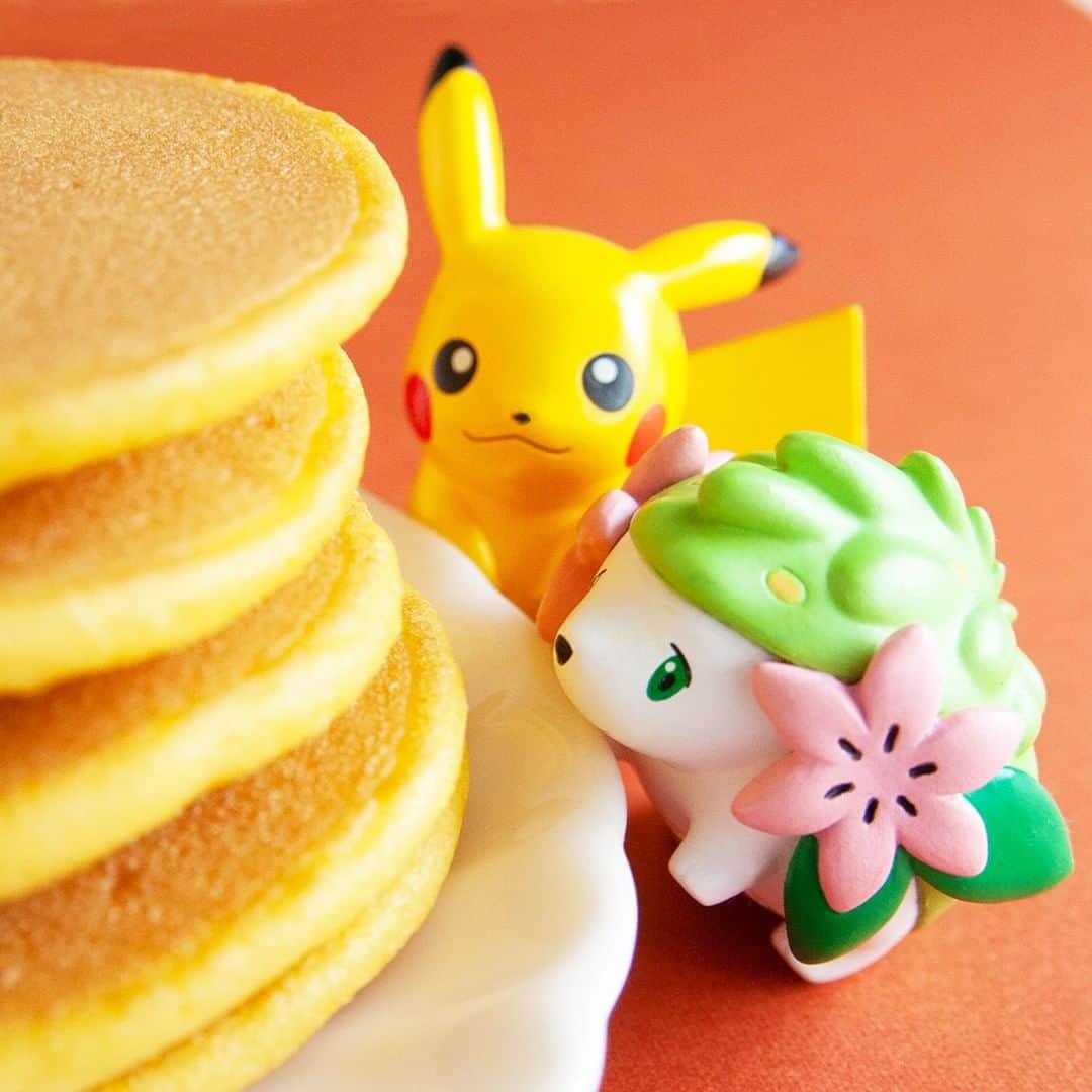 のインスタグラム：「【今日のピカチュウ】 ピカチュウたちはパンケーキに夢中みたい🥞✨ あまーい匂いは気になっちゃうよね😊 #pikachu #shaymin #pokemon #pikachu_snap #photooftheday #sweet #sweets #pancake  #autumn #fall  #ピカチュウ #シェイミ #ポケモン #スイーツ #パンケーキ #秋」