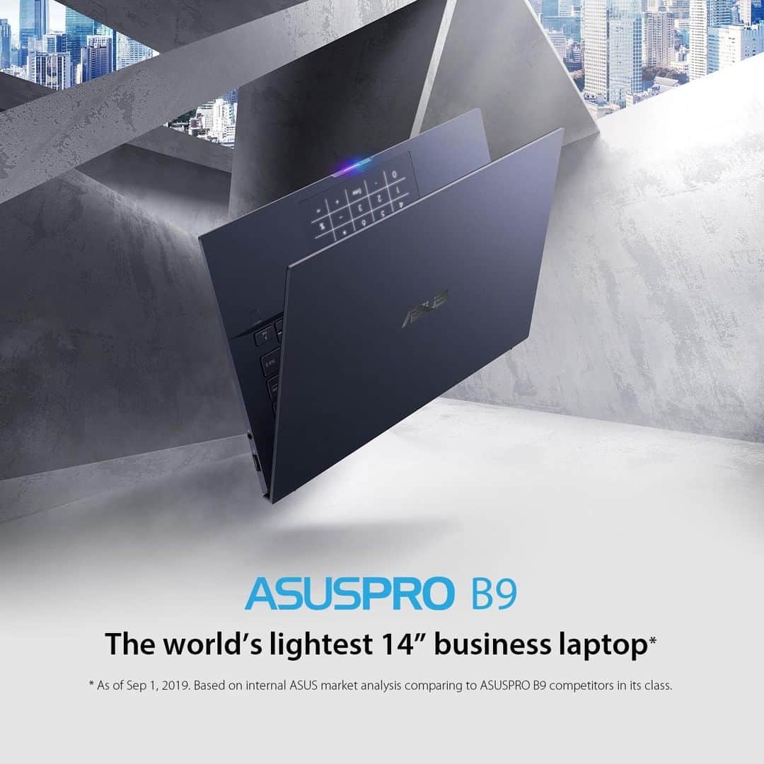 ASUSさんのインスタグラム写真 - (ASUSInstagram)「Stay on top of your #business with #ASUSPRO B9, the #laptop with with robust functionality, advanced security, and ultimate portability.💻」9月18日 18時00分 - asus