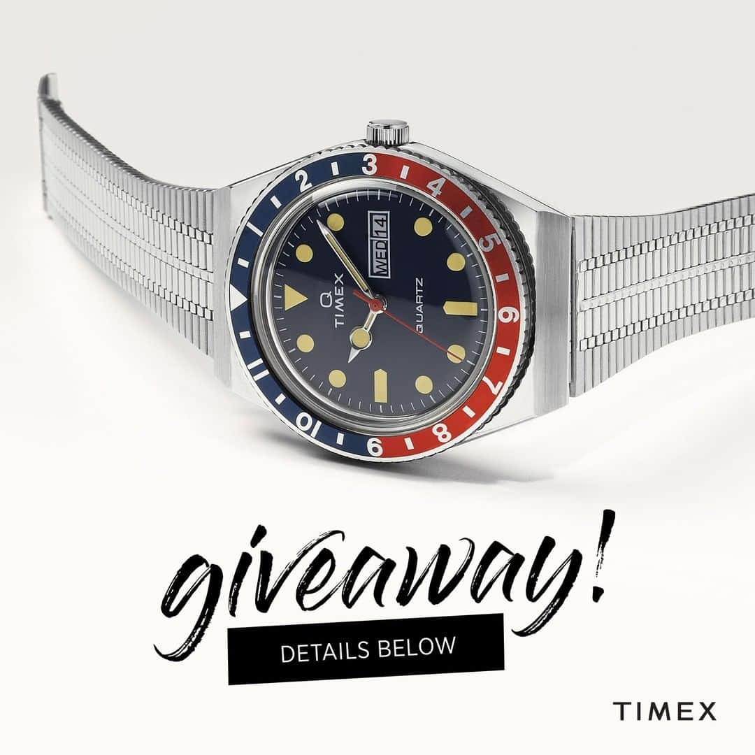 のインスタグラム：「The Q Reissue sold out twice in the past two weeks. While we work on getting additional supply up, we're happy to announce our latest giveaway features the Q.  Enter for your chance to win our 1979 reissue Q Timex. To enter: 1. Follow us @Timex 2. Like this post 3. Tag a friend in the comments below, more tags equal more entries.  All entries are subject to our Terms and Conditions, which can be found at bit.ly/2kGutru.  Winner will be picked at random on: 9/25/2019 and notified through DM. Good luck!  #timex #reissue #70s #quartzmovement」