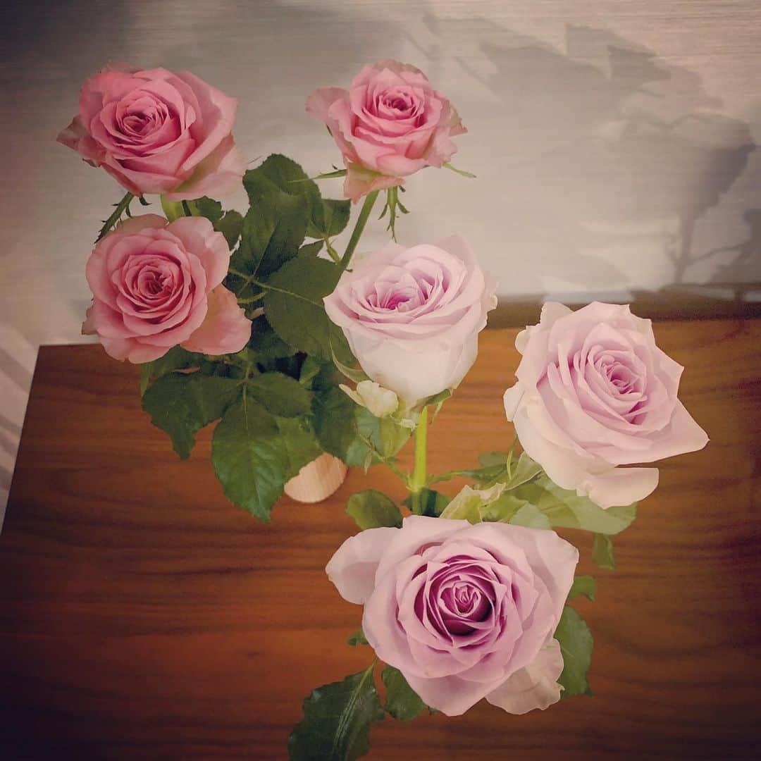 上野樹里さんのインスタグラム写真 - (上野樹里Instagram)「今日は色んなお花に出会い、家に来てもらいました💐 一番お気に入りは薄紫のバラかなぁ😌 お花って本当に素敵だね。 次はお花屋さんでスワッグ作ってみよう。 おやすみなさい💤🌙 #お花のある暮らし」9月19日 0時15分 - _juri_art_