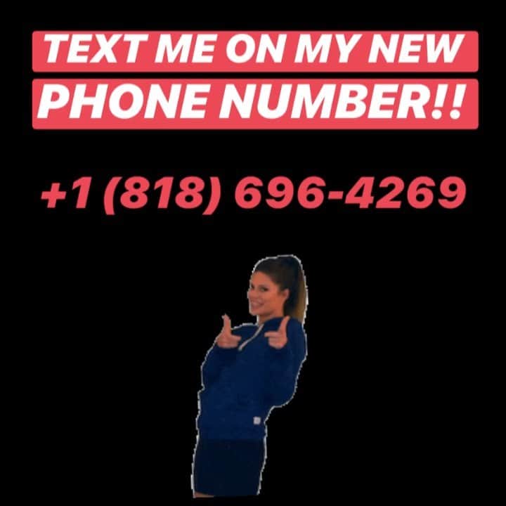 Hannah Stockingのインスタグラム：「TEXT ME RIGHT NOW!! I GOT A NEW NUMBER!! SO EXCITED TO TALK TO YOU!! ❤️ + 1 (818) 696-4269 OR CLICK LINK IN BIO!!」
