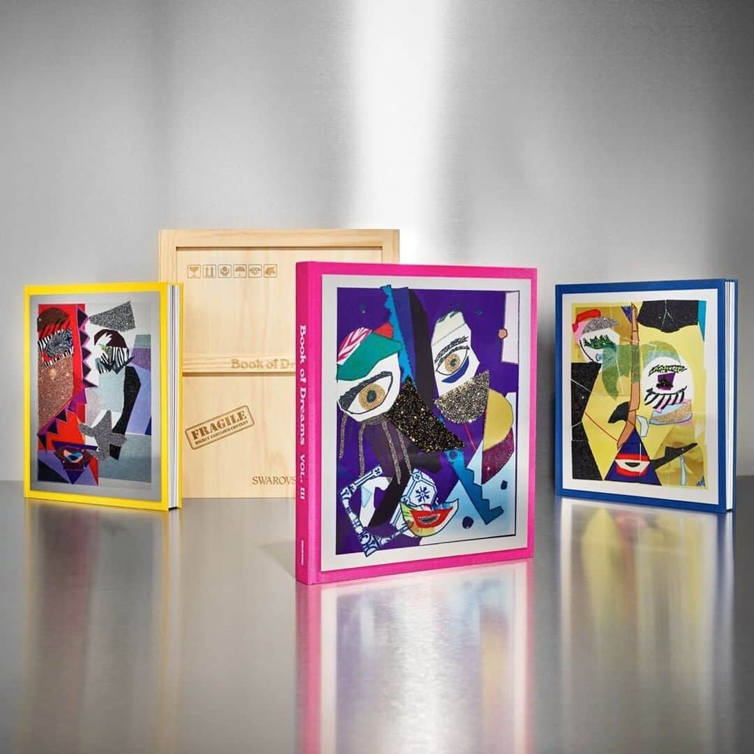 のインスタグラム：「Introducing Book of Dreams Volume 3, a captivating showcase of contemporary art with only 500 copies in existence. Boasting three unique Cubist-inspired crystal collage covers, it’s the perfect collectable coffee-table magazine that is sure to ignite and inspire the worlds of art and design @swarovskiforprofessionals  #SwarovskiCreativeCollaborations #SwarovskiBookOfDreams #BookOfDreamsVolume3」