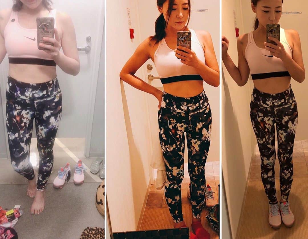 のインスタグラム：「2ヶ月前、毎日毎日仕事終わったらお酒飲んで好きなもの食べて帰って寝るというハピネスな生活を送ってたらほんとにぽにょんぽにょんになってしまっていた私でしたが😅😅😅 目標があったからお酒を減らして毎日セルナージュを3袋飲んで適度に運動もしてという生活に変えたら4.4キロ痩せれました💓 頑張らないでやっておけばよかった！って後悔するのが大嫌いでそんな時私以外の人が成功させてるのを見ると絶対悔し涙出ちゃう人なので←子供w 体系が元に戻りつつあるとw体も軽いし秋服も何買おうかなー💓って思えたよ！ あと3キロ落として腹筋の縦筋出したいなー☺︎ 一番左のぽちゃぽちゃ写真は封印！って思ってたけどもう戻らん！って事で公開処刑しておきますw 画像はダイエットスタートからの経過画像🙈 #一番好きな筋トレはベンチプレス担いでスクワットするやつ #あれ面白い🤣プルプルするw #セルナージュコンク #ダイエット #2ヶ月ダイエット」