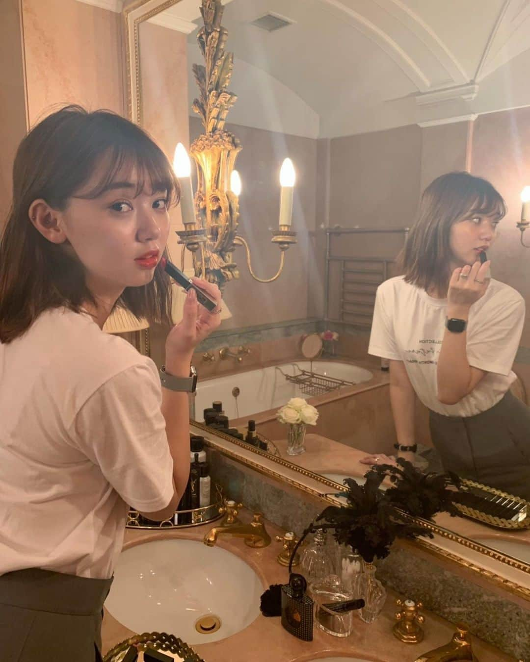 江野沢愛美さんのインスタグラム写真 - (江野沢愛美Instagram)「@yslbeauty の新しいマットリップが最高に可愛かったという報告💄 マットリップなのにシースルーという新しさ。 はやくもお気に入りになりそうです。 107.108可愛かった☺︎ #シースルーマット #yslbeauty」9月19日 14時58分 - enosawa_manami