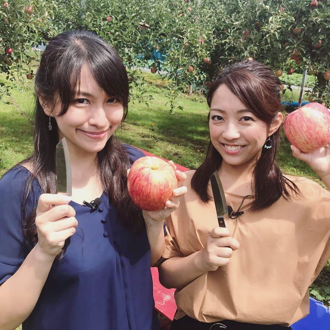 南海放送さんのインスタグラム写真 - (南海放送Instagram)「『キラリ☆夜なカフェ』 今夜9/19(木)は、いつもより10分遅れの 25:04〜放送です！  今が旬のフルーツ狩り🍎🍐🍇。 2人で楽しんできましたよー☆ 。 さらに、りんごの皮むき対決でヒートアップ🔥 果たして勝敗は？！ 。 #夜なカフェ #キラリ夜なカフェ #南海放送  #りんご狩り #久万高原町 #皮むき対決  #岡内ひかり#月岡瞳 #別腹 #カフェメニュー は アカウント「yonacafe_rnb」で詳しくご紹介」9月19日 16時40分 - nankaihoso_rnb