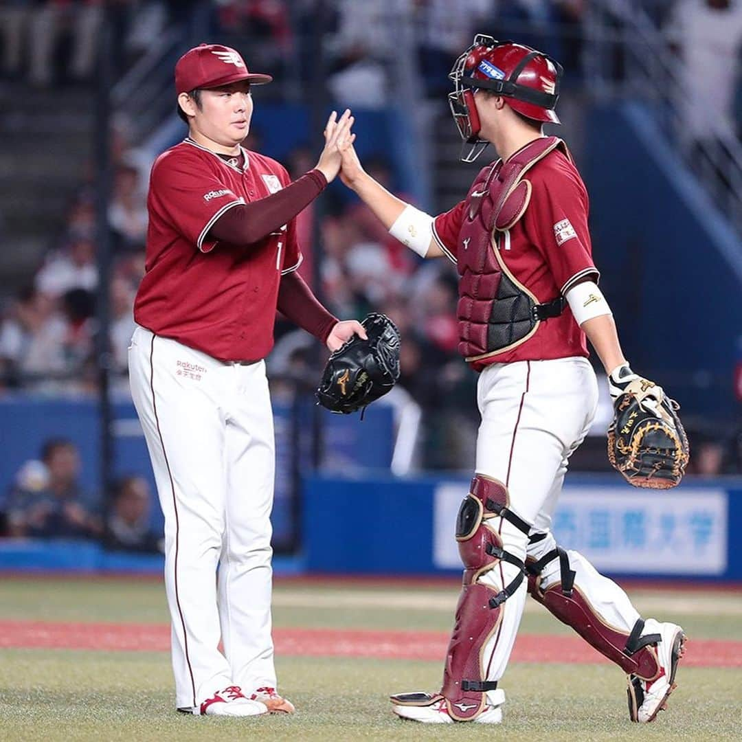 東北楽天ゴールデンイーグルスさんのインスタグラム写真 - (東北楽天ゴールデンイーグルスInstagram)「⚾️ ⚾️M 0-2 E⚾️ 則本選手が8回3安打無失点と圧巻のピッチング‼️ 打っては初回に銀次選手のタイムリーで先制すると 9回に島内選手のタイムリー3ベースで貴重な追加点👍🏼 最後は松井選手が締めて36セーブ目をあげた👑 CS争い直接対決を制し貯金1として3位に浮上✨ #rakuteneagles #RESTART #日本一の東北へ #平石洋介監督 #則本昂大 #松井裕樹 #銀次 #島内宏明」9月19日 22時14分 - rakuten_eagles