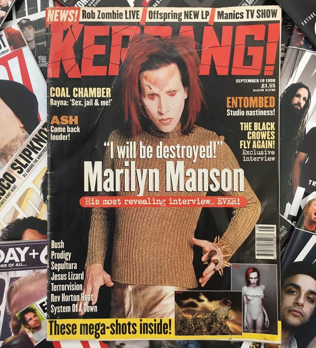 Kerrang!さんのインスタグラム写真 - (Kerrang!Instagram)「On this day in 1998, Marilyn Manson revealed all in Kerrang! magazine. Did you have this issue? . . . #marilynmanson #kerrang #kerrangmagazine #throwbackthursday #tbt」9月19日 23時17分 - kerrangmagazine_