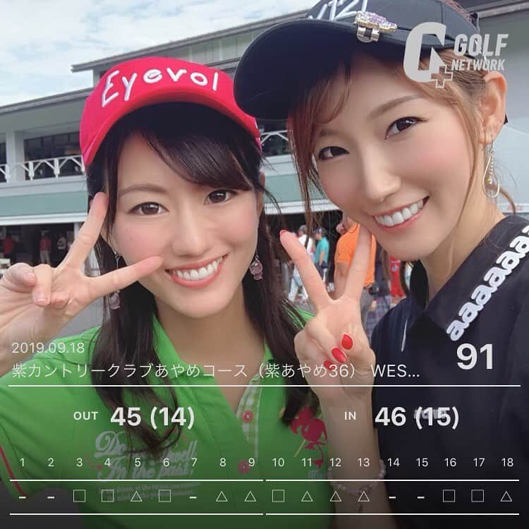 にゃんさんゴルフさんのインスタグラム写真 - (にゃんさんゴルフInstagram)「. . バーディーズカップ第7戦🏌️‍♀️ #GTBCUP . . ちーちゃんが来てくれました♡ 朝は天気良かったんだけど途中から 雷と雨がー😂⚡️ 落雷近くであって怖かった⚡️ . . 避難小屋で ゆいちゃんとモアサちゃんと一緒になったよ♡⚡️ . . ボール生還ゲームも 無事生還🥎 #srixon . . チップインとかあって ベスグロ、準優勝でした🥈 . 参加者の皆さんありがとうございました^_^ . #golf #GTバーディーズ #ゴルフトゥデイ #golfgirl #ladiesgolf #golfhotties #golfbabes #golflife #golfstagram #lovegolf #cute #golfer #ゴルフ #ゴルフ女子 #ゴルフ大好き#instagolf #スポーツ女子 #골프 #모델 #한국  #高尔夫球 #golfswing #バーディーズカップ#golfvideo #ベスグロ#100切り#紫カントリークラブ #vg_fashion」9月20日 0時14分 - miiiii0228