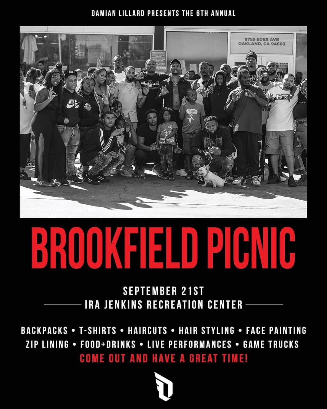 デイミアン・リラードのインスタグラム：「Spread the word ! This Saturday all of Oakland is welcome ! Bring your kids and come enjoy a great day in the neighborhood ... @hannibalthompson good evening (y’all know the rest) SPREAD THE WORD  12-6 pm」