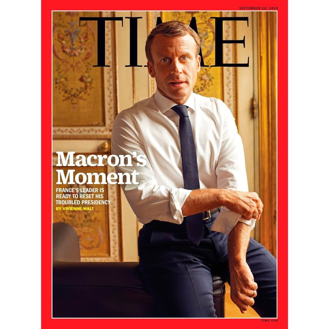 TIME Magazineさんのインスタグラム写真 - (TIME MagazineInstagram)「It’s a bright early September day inside #France’s presidential Élysée Palace, and President @emmanuelmacron is reflecting on the grueling 12 months just past, with the so-called Yellow Vests (#giletsjaunes) protesters raging across the country, many aiming their fury at him. “In a certain way, the gilets jaunes were very good for me,” he tells Vivienne Walt. “Because it reminded me who I should be.” The question of who Macron should be has occupied the French, and many around the world, in the three years since the then Economy Minister launched a grassroots uprising of his own. That movement would deliver him the presidency in May 2017 and smash a political order that had lasted for half a century. #Macron first and foremost saw himself as a reformer, throwing himself into dismantling rules that he believed had long strangled France’s economic prospects. But Macron also saw himself as a global leader. He has inserted himself into every international crisis, striding into the vacuum left by the weakened German Chancellor Angela Merkel, the #Brexit-distracted U.K. and a U.S. President in retreat from the role of leader of the West. In a fractious European Union, Macron has quietly worked to shape the agenda on pivotal issues like the environment, defense, trade and data privacy. TIME called him the “next leader of Europe” on its November 2017 cover, adding a caveat—“if only he can lead France.” Over the past year, he has struggled to answer the question raised by the second part of that headline. Read this week's International cover story at the link in bio. Photograph by @christopherandersonphoto—@magnumphotos for TIME」9月20日 1時37分 - time