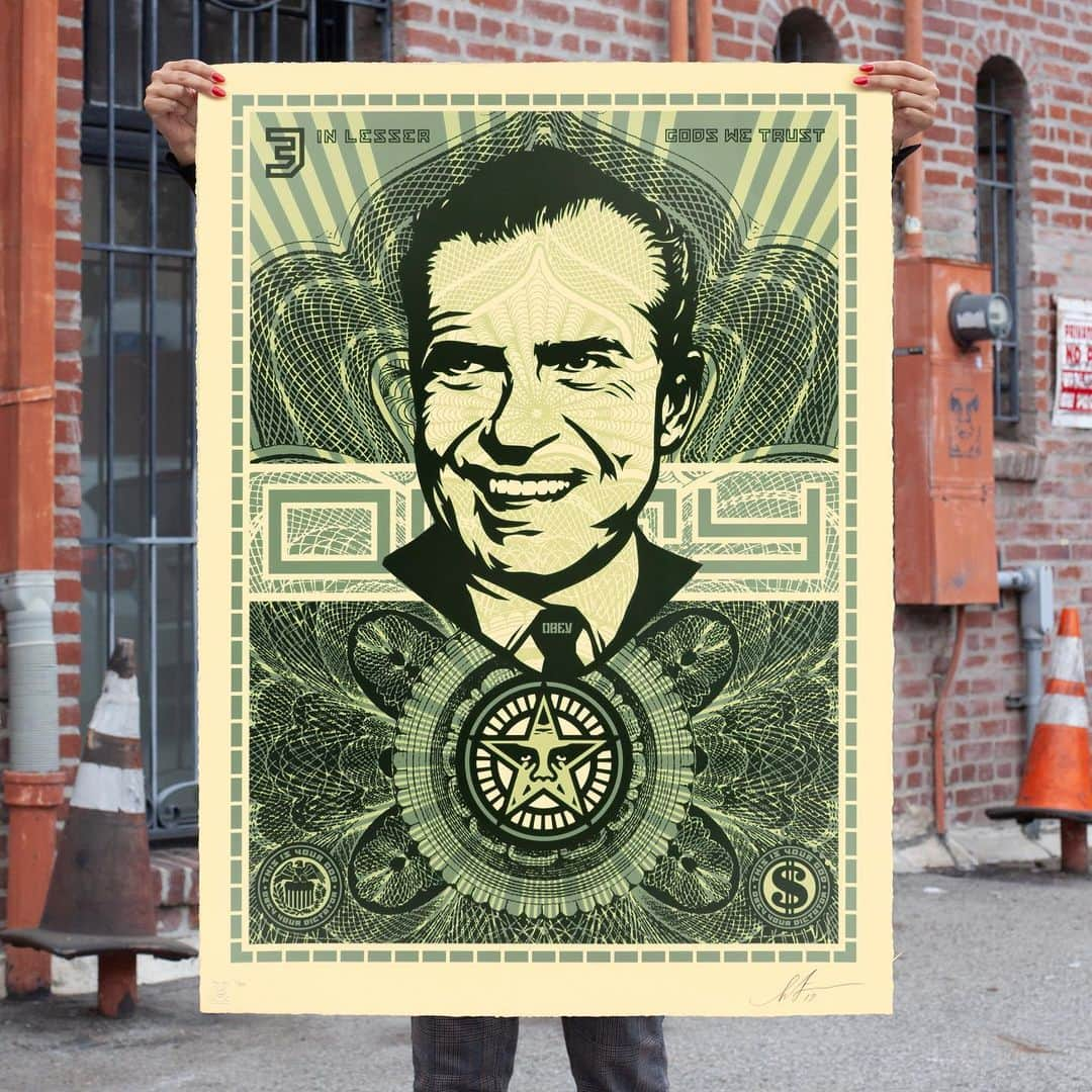 Shepard Faireyさんのインスタグラム写真 - (Shepard FaireyInstagram)「LESSER GODS: LENIN, MAO, AND NIXON PRINTS AVAILABLE TUESDAY, SEPTEMBER 24TH!⁠⠀ LIMITED AMOUNT SOLD AS A MATCHING NUMBERED SET at 10 AM PDT for $2,000. Remaining inventory will be sold individually at 1 PM PDT that day, $900 each.⁠ Visit the link in bio for the full history behind this collection. ⠀⠀⠀⠀⠀⠀⠀⠀⠀⁣⁠⠀⁠⠀ Lesser Gods Lenin, Lesser Gods Mao, and Lesser Gods Nixon SOLD AS A MATCHING NUMBERED SET on Tuesday, September 24th @ 10 AM PDT at store.obeygiant.com/collections/prints for $2,000. Remaining inventory sold individually at 1 PM PDT, $900 each. Serigraph on Coventry Rag, 100% Cotton Custom Archival Paper with hand-deckled edges. 30 x 41 inches. Signed by Shepard Fairey. Numbered edition of 89. Comes with a certificate of authenticity. Max order: 1 per customer/household. *Orders are not guaranteed as demand is high and inventory is limited.* Multiple orders will be refunded. International customers are responsible for import fees due upon delivery.⁣ ALL SALES FINAL.」9月20日 3時54分 - obeygiant