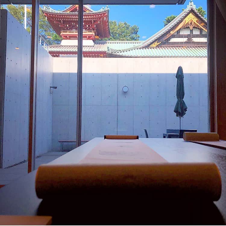 榊山敬代のインスタグラム：「🌞vs☔️… ・ 設営完了の巻  いよいよ明日より 榊山敬代日本画展  開催いたします…  この度は  掛け軸の作品三作品 絵巻物の作品ニ作品  合わせて  新作五作品を 展示致します  展示内容につきまきては またブログへつづります  明日からお天気が 雨模様とのことで  やっぱり…と  雨女で申し訳ないところですが 会場ではカラッときよらかにと ゆっくりご観賞できる空間です  雨にもマケズ皆様の お越しをたのしみに  お待ちいたしております  画像は絵巻物の作品から見えます 今日の青空と境内のひとコマより ・ ・ ・ 🎐… ・ 個展のご案内  榊山敬代 日本画展 「浄」Kiyoshi 泥水に咲く蓮のように  会期：令和元年 9月21日(土)／22日(日)／23日(月・祝) 会場：池上大坊本行寺客殿１階　牡丹／桔梗之間  開館時間／午前10時から午後3時　 作家在廊時間／全日午後12時から15時 入場料／無料  アクセス／東京都大田区池上2-10-5（都営浅草線西馬込駅・東急池上線池上駅より、いずれも徒歩10分） http://www.hongyozi.or.jp/ ・ ・ ・  この度は 東京は池上大坊本行寺にて 蓮をモチーフに 福島県いわき市のお寺より ご依頼いただき制作しました作品をはじめ いわき市のお寺からインスピレーションを いただき 仏教の説法のひとコマであります 八正道をテーマにしました新作を お披露目させていただきます  三日間と短い会期ではございますが お彼岸の季節に 情緒あるお寺の景観の中で 日本画とこころ浄らかなひとときへ ご案内できればとおもいます  本行寺から本門寺へと続く境内では都心を忘れるような壮観な眺めもございます 展示の他にも見所豊かなお寺ですのでこの機会にゆっくりとご堪能ください  個展開催につきましてのこころざしや 新作に対しての姿勢などはブログなど 少しずつ更新していきたくおもいます  掲載作品 八正道〈弐〉正しい心を灯して生きるとき 〈正命・正精進・正念・正定 図〉 制作 平成31年／絹本・彩色 ・ ・ ---------------------------------------- ・ ・ ・  #晴天 #Sky #bluesky #絵巻物 #大田区 #池上 #お寺 #temple #Japan #池上大坊 #個展会場 #お世話になります #japanese #architecture #view #仏教 #仏教美術 #建築 #アート #日本文化 #art #Japanesear #日本画家 の #外出こんなもん #清々しい」
