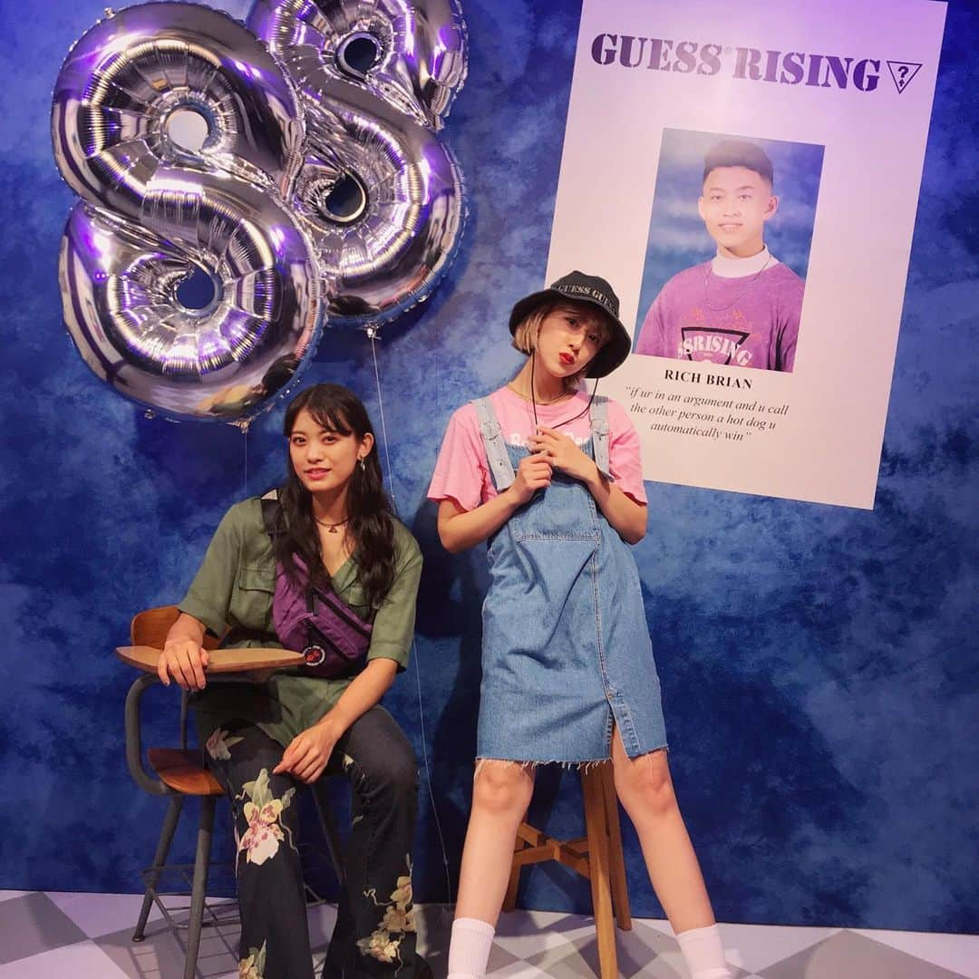 夏焼雅さんのインスタグラム写真 - (夏焼雅Instagram)「@guess ﻿ GUESS 88rising Capsule collection launch party💙💙💙﻿ ﻿#みやフク denim: @bershkacollection  hat: @guess  shoes: @converse_tokyo  #guess ﻿ #gue88」9月20日 12時22分 - miyaaa0825