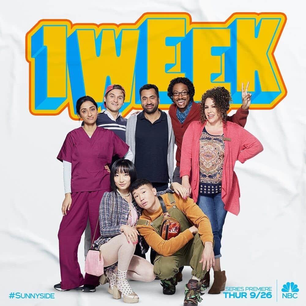 カル・ペンのインスタグラム：「One. Week. From. Tonight! I’m so excited. We have such a hilarious cast, super talented funny writers and a whole team behind the scenes that I’m super thankful for. Sunnyside series premiere Thursday 9/26, 9:30pm on NBC! Check it out!」