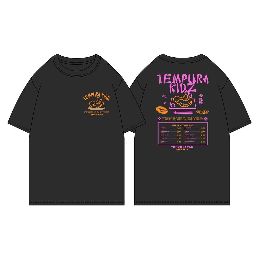 TEMPURA KIDZのインスタグラム：「🌟NEW GOODS RELEASE🌟  TEMPURA KIDZの新しいグッズが完成しました👏👏👏👏 9月22日(日)に出演する『エレ日。vol.15』@下北沢MOSAiCでライブ終了後に物販を行います！ みなさんゲットしてくださいね🌈🌈😆 #tshirt  #badge  #tempura」