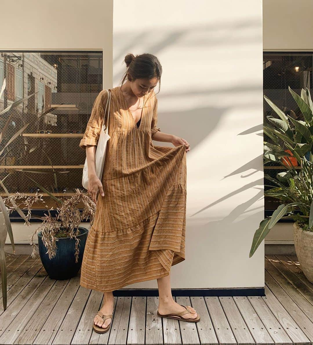 栗山遥さんのインスタグラム写真 - (栗山遥Instagram)「夏の終わり🍂🌅 one-piece @zara」9月20日 16時44分 - harukakuriyama