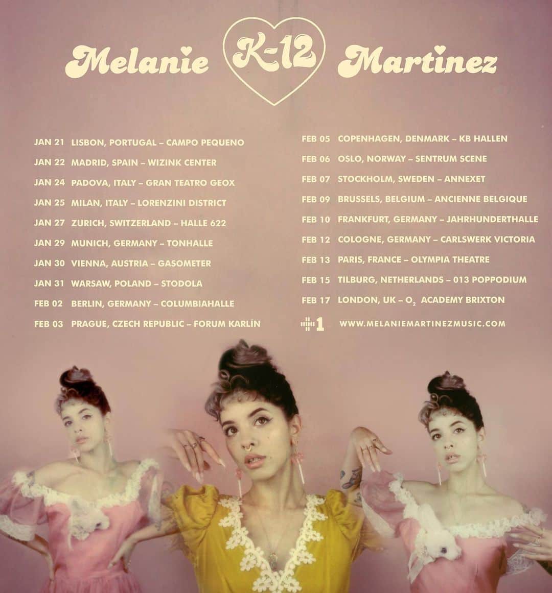 のインスタグラム：「💗THE K-12 TOUR 💗 Here are more dates in 2020! 🧚🏼‍♀️ General on sale is 9/27. See you all soon 👼🏽」