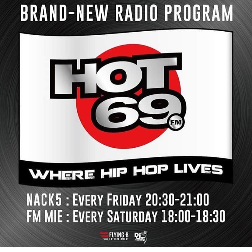 のインスタグラム：「＜今夜はHOT69🔥＞ 📻冠番組「HOT69」が本日20:30よりNACK5でオンエア！ FM三重では明日の18:00から放送となります！ お聞き逃しなく！！ - ■「HOT69」 NACK5：毎週金曜20:30 - 21:00 FM三重：毎週土曜18:00 - 18:30 ★ラジオアプリradikoでもお聞き頂けます！ - #ak69 #FlyingB #DefJamRecordings #DAWN #japan #hiphop #radio #HOT69 #nack5 #FM三重 #メモリード #memolead」
