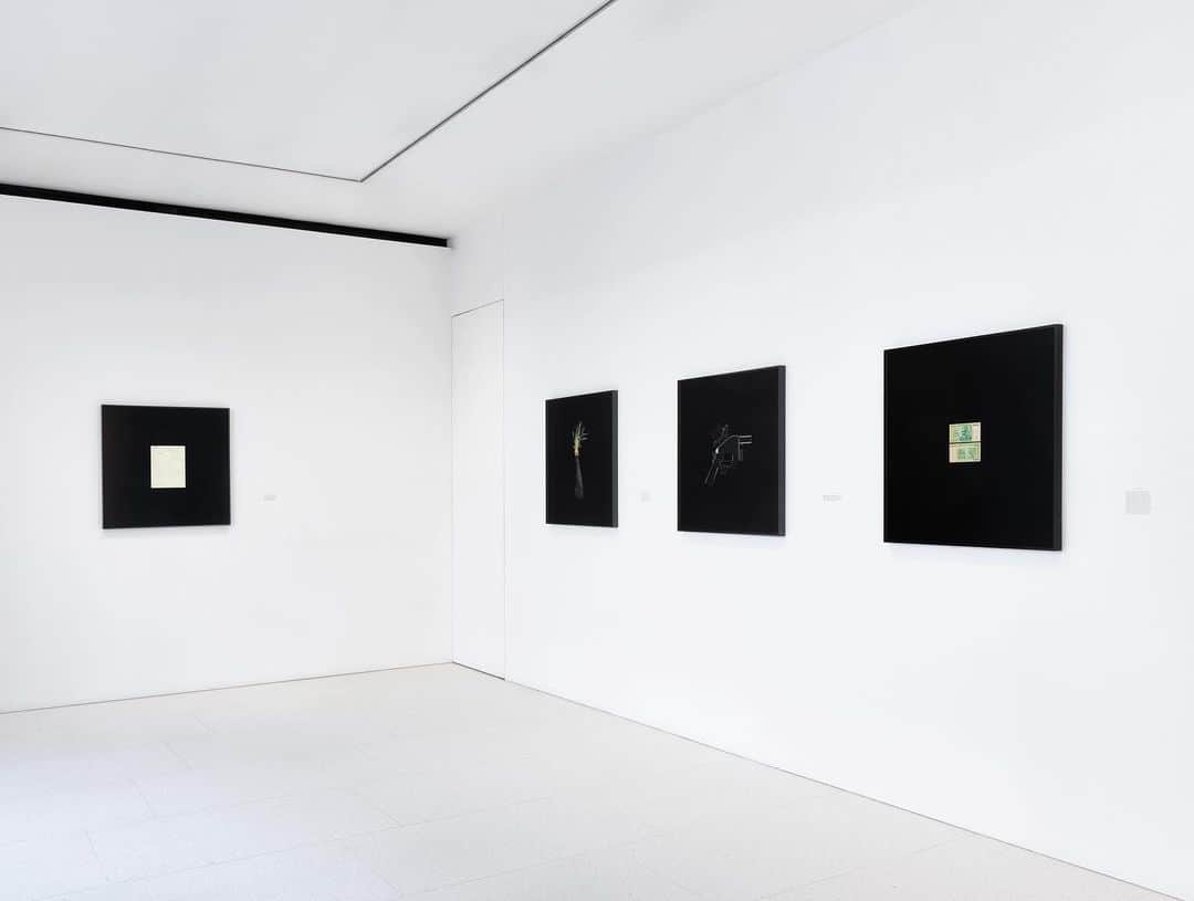 のインスタグラム：「#TarynSimon: Stop by Gagosian, Davies Street, London, to see "Taryn Simon: A Burn Scar Visible from Space" before it closes tomorrow!  Begun in 2006, these photographs present objects, documents, and individuals in a black field given the same dimensions as Kasimir Malevich’s 1915 painting of the same name. Selected without any intentional categorization, Simon’s subjects form a randomized index of human invention and activity. They are fragments of recent history—detached from context and freighted with anxiety. Follow the link in our bio to learn more. __________ #Gagosian Installation view, “Taryn Simon: A Burn Scar Visible from Space,” Gagosian, Davies Street, London, August 19–September 21, 2019. Artwork © Taryn Simon. Photo: Prudence Cuming Associates Ltd」