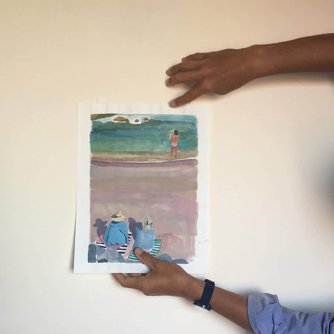 ジェフ・マクフェトリッジさんのインスタグラム写真 - (ジェフ・マクフェトリッジInstagram)「I began painting watercolor outdoors in the Basque Country years ago. Now it is poetic to spend 2 weeks dedicated to making paintings outdoors that opens tonight at @pensionmarienia in Guéthary. #thebeachesdrainedoftine Thank you for the hospitality of my hosts, the village @shawnstussy and the Stockholm Surf Club and the Atlantic Ocean Swells」9月20日 21時46分 - mcfetridge