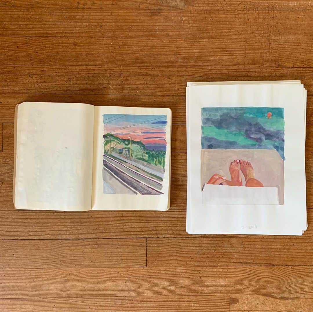 ジェフ・マクフェトリッジさんのインスタグラム写真 - (ジェフ・マクフェトリッジInstagram)「I began painting watercolor outdoors in the Basque Country years ago. Now it is poetic to spend 2 weeks dedicated to making paintings outdoors that opens tonight at @pensionmarienia in Guéthary. #thebeachesdrainedoftine Thank you for the hospitality of my hosts, the village @shawnstussy and the Stockholm Surf Club and the Atlantic Ocean Swells」9月20日 21時46分 - mcfetridge