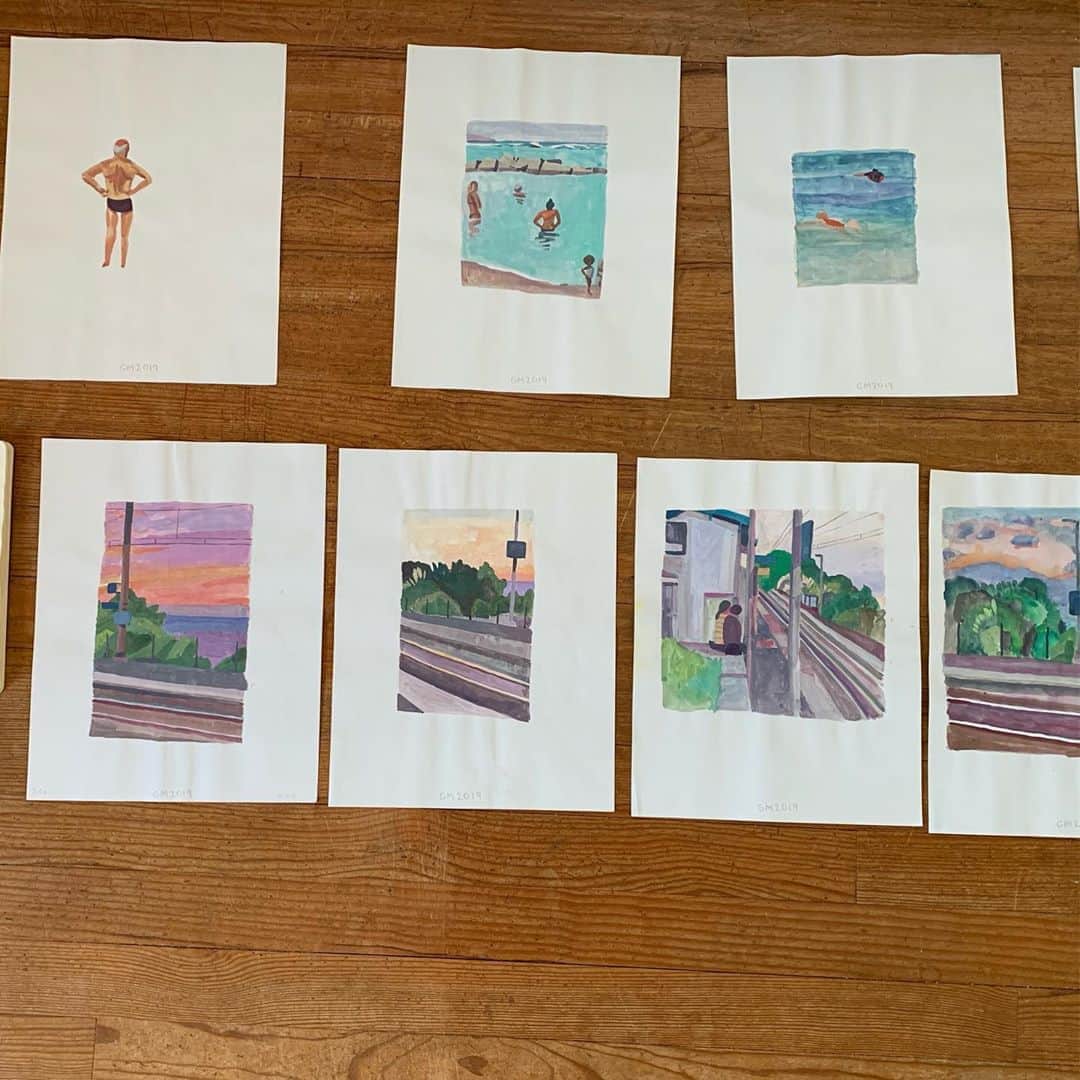 ジェフ・マクフェトリッジさんのインスタグラム写真 - (ジェフ・マクフェトリッジInstagram)「I began painting watercolor outdoors in the Basque Country years ago. Now it is poetic to spend 2 weeks dedicated to making paintings outdoors that opens tonight at @pensionmarienia in Guéthary. #thebeachesdrainedoftine Thank you for the hospitality of my hosts, the village @shawnstussy and the Stockholm Surf Club and the Atlantic Ocean Swells」9月20日 21時46分 - mcfetridge