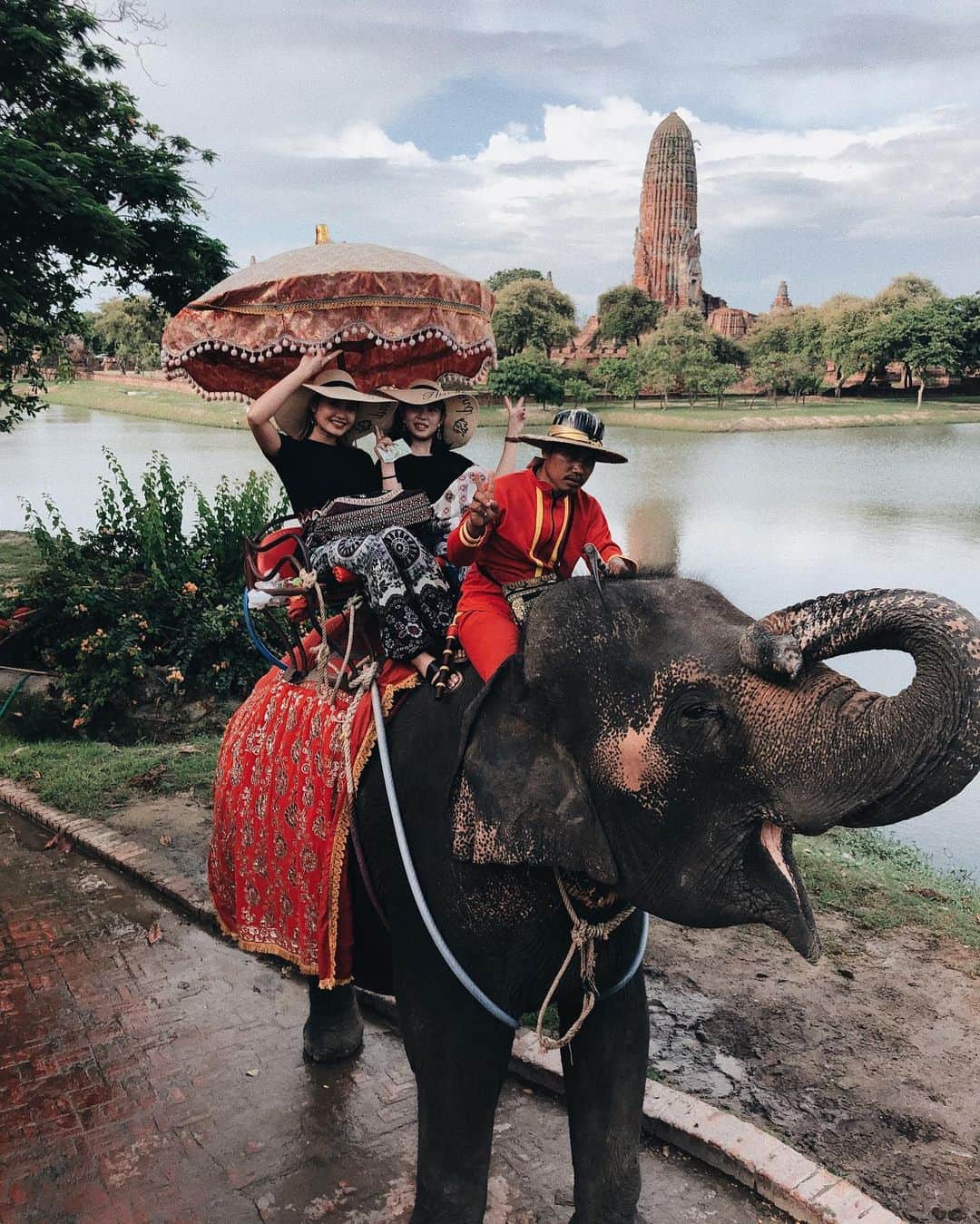 のインスタグラム：「. 象さん絶対ポーズ取ってくれる🐘❤︎ いい写！！！！！！ . #タイ #旅行 #旅 #海外旅行 #バンコク #バンコク旅行 #アジア #アジア旅行 #タイ旅行 #象 #ゾウ #象乗り」