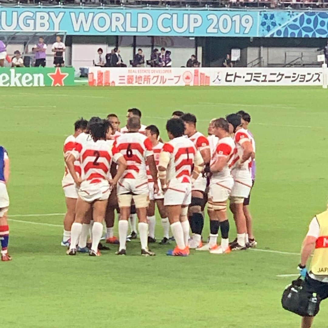 渡部建さんのインスタグラム写真 - (渡部建Instagram)「やったー日本勝利！ボーナスポイントもゲット！  #RWC2019  #ラグビー #rugby #日本代表 #ワールドカップ #ロシア代表 #開幕戦」9月20日 22時16分 - watabeken