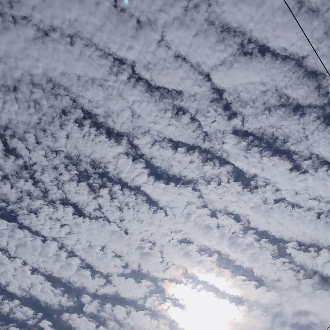 佐藤康恵さんのインスタグラム写真 - (佐藤康恵Instagram)「最近の空は雲のデザインが賑やか。迫ってくる様なウロコ雲でした☁️☁️ 明日は甥っ子の運動会🤸‍♂️ 雨が降らないと良いなぁ  皆さん、今日も一日おちゅかれ様です💖 #ウロコ雲 #英語でなんて言うんだろ #佐藤康恵 #女優 #モデル #歌手 #ミュージカル #japan」9月20日 22時23分 - yasuesato.official