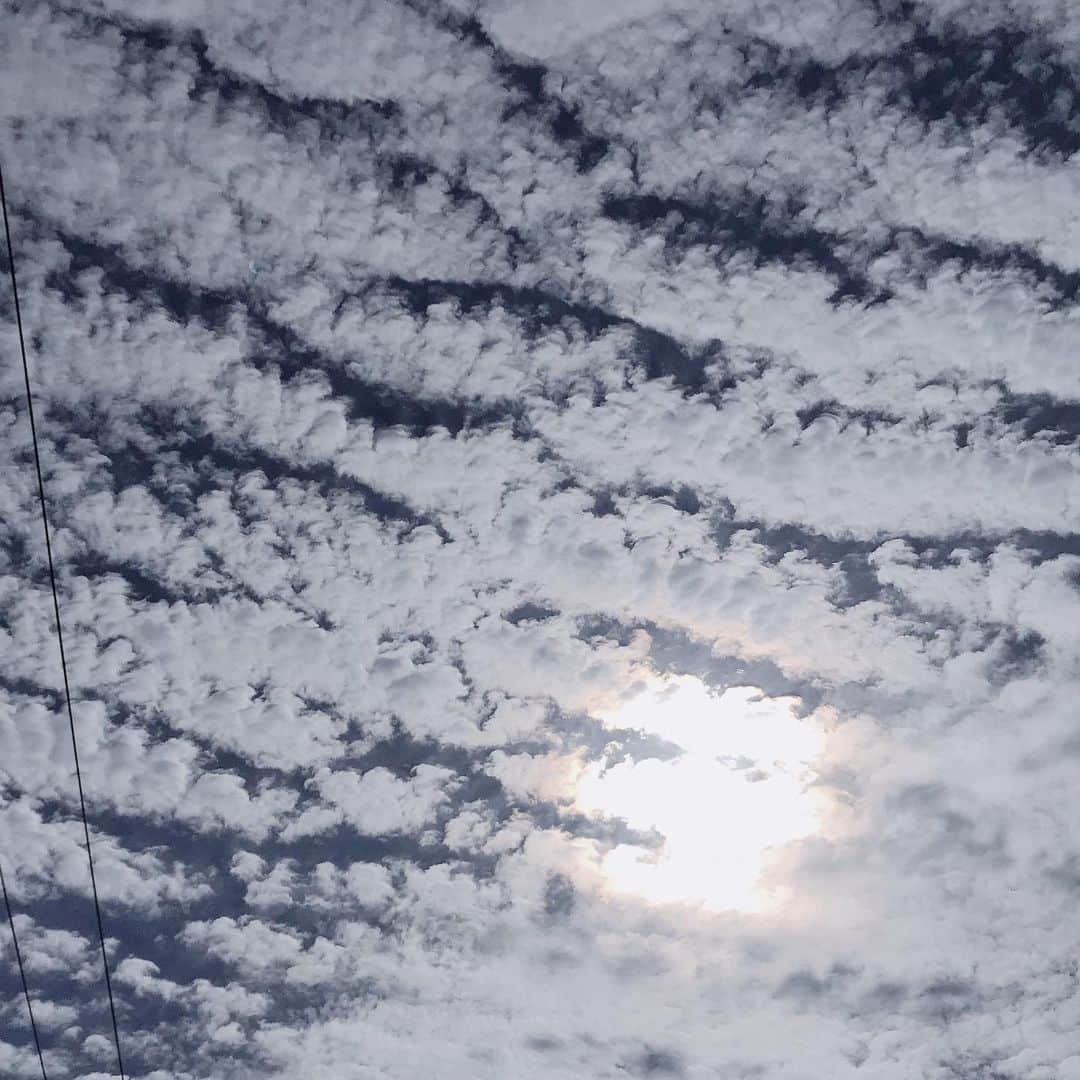 佐藤康恵さんのインスタグラム写真 - (佐藤康恵Instagram)「最近の空は雲のデザインが賑やか。迫ってくる様なウロコ雲でした☁️☁️ 明日は甥っ子の運動会🤸‍♂️ 雨が降らないと良いなぁ  皆さん、今日も一日おちゅかれ様です💖 #ウロコ雲 #英語でなんて言うんだろ #佐藤康恵 #女優 #モデル #歌手 #ミュージカル #japan」9月20日 22時23分 - yasuesato.official