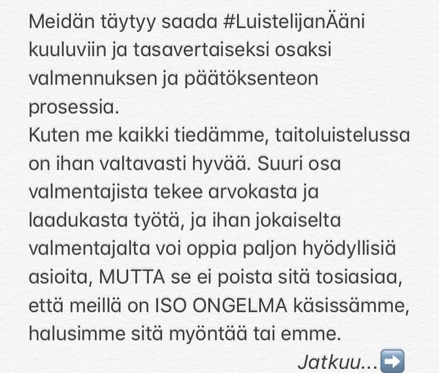 キーラ・コルピのインスタグラム：「⛸❤️#luistelijanääni #lapsenoikeudet ~ Lähde: https://www.stll.fi/wp-content/uploads/sites/4/2019/09/Taitoluistelu_Lajikulttuuritutkimus_2019-1.pdf」