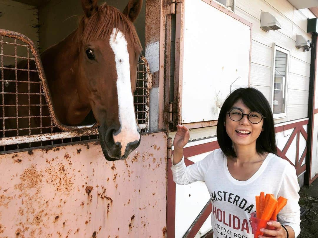 芳野友美さんのインスタグラム写真 - (芳野友美Instagram)「本日#zakzak #連載コラム 「#芳野友美 再現いろはにほへと」第4回目が更新されたよ！ 是非読んでください☆ 今日の写真はコラムに載せた写真の別バージョン！ #元競走馬 だよー♪顔が溶けてる（笑）」9月20日 22時50分 - yumi_yoshino_1980