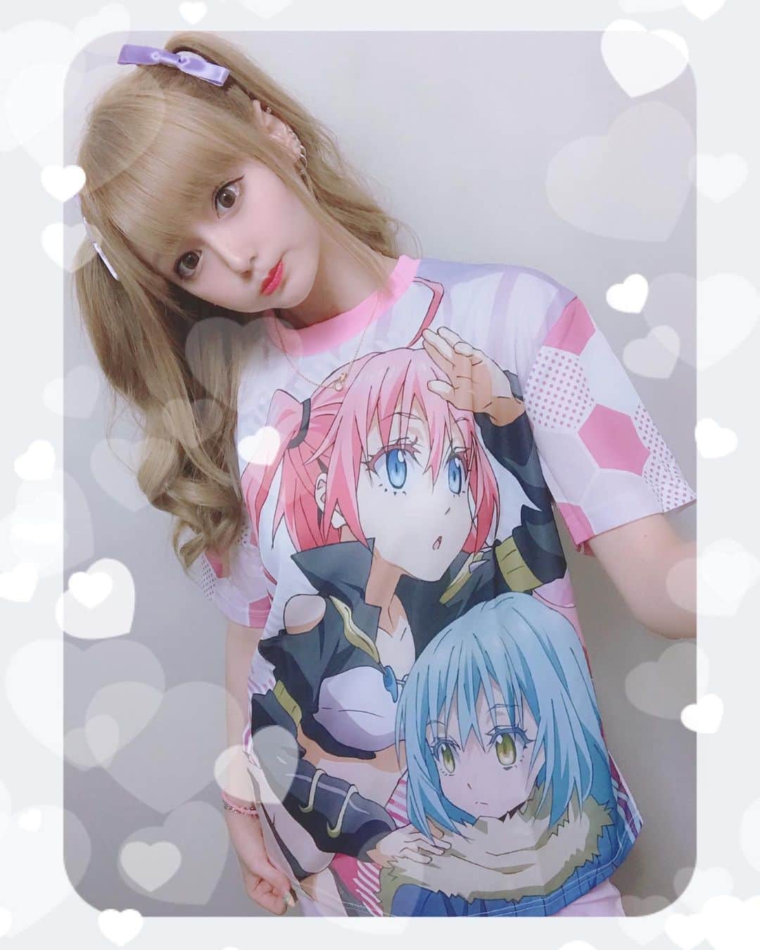 あかりさんのインスタグラム写真 - (あかりInstagram)「おとーとに げとてもらた 転スラＴシャツ💙💖💙💖 リムルとミリムがかわゆちゅぎぃ😈👿 フィギュアもふたりともおむかえ済み💗 ドヤさドヤさのあかちゃむどす🐥。✨✨✨ 3まいめがいちばんTシャツわかりやすいかも💙💖💙💖 #転スラ #転生したらスライムだった件 #リムル #ミリム #リムルテンペスト #ミリムナーヴァ #転スラフィギュア #リムルフィギュア #ミリムフィギュア #転スラ好き #転スラＴシャツ」9月20日 23時51分 - akachamxx