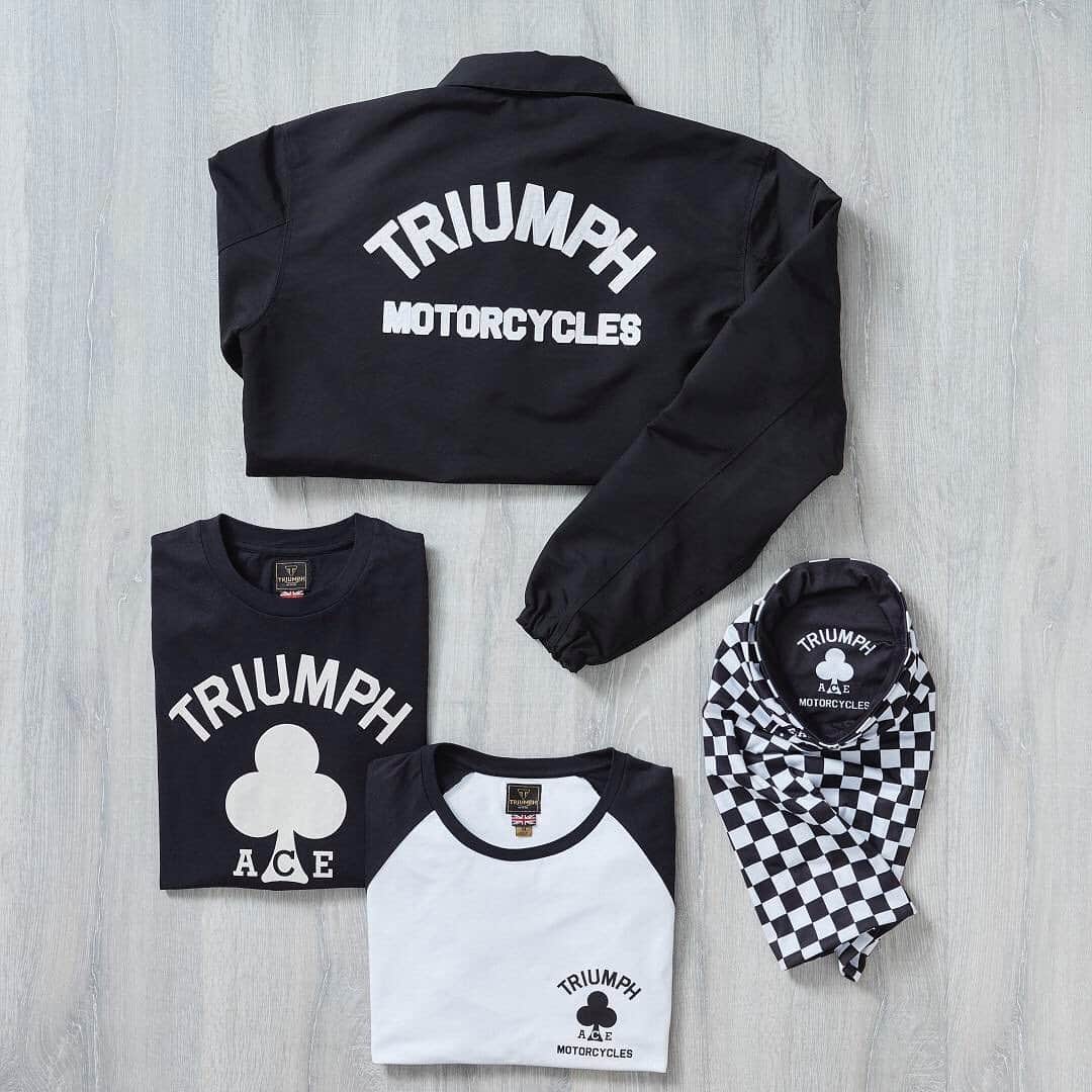 Triumph Motorcycles Japanさんのインスタグラム写真 - (Triumph Motorcycles JapanInstagram)「【Ace Cafe Collection新登場！】 Ace Cafeファン必見！Ace Cafe × Triumph コラボ限定アイテムが登場しました。既に品薄のアイテムも出ていますので、お近くのトライアンフ正規販売店へお急ぎください！  #PoweredByTriumph #AragonGP #Moto2 #StreetTriple #ForTheRide #AceCafe #acecafelondon #トライアンフ #トライアンフはかっこいい #バイク #スピードツイン #バイク好きな人と繋がりたい #バイクのある風景 #バイクが好きだ #バイク乗りと繋がりたい #理想のライドがそこにある #トライアンフ乗りと繋がろう2019秋」9月21日 10時03分 - triumph_motorcycles_japan