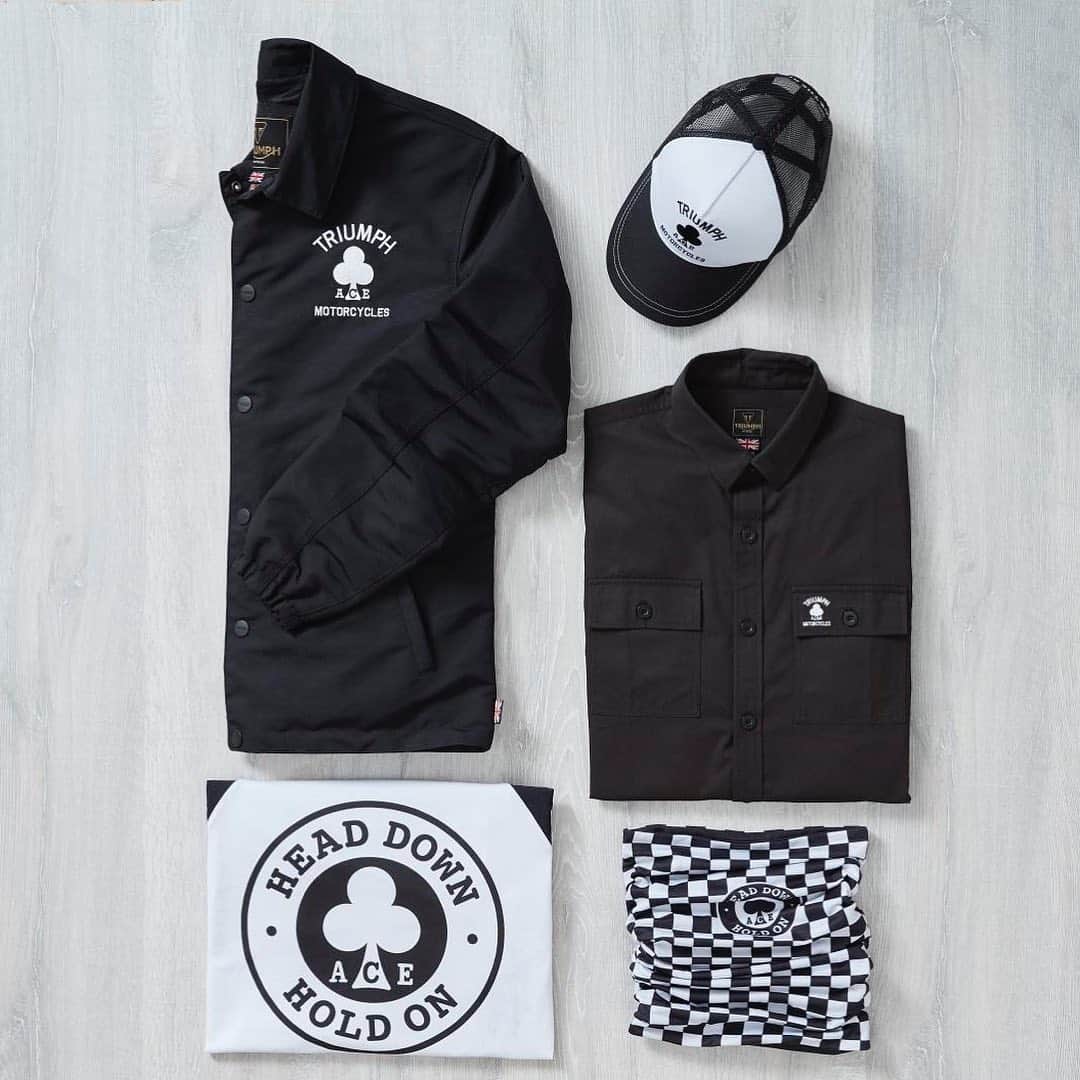 Triumph Motorcycles Japanさんのインスタグラム写真 - (Triumph Motorcycles JapanInstagram)「【Ace Cafe Collection新登場！】 Ace Cafeファン必見！Ace Cafe × Triumph コラボ限定アイテムが登場しました。既に品薄のアイテムも出ていますので、お近くのトライアンフ正規販売店へお急ぎください！  #PoweredByTriumph #AragonGP #Moto2 #StreetTriple #ForTheRide #AceCafe #acecafelondon #トライアンフ #トライアンフはかっこいい #バイク #スピードツイン #バイク好きな人と繋がりたい #バイクのある風景 #バイクが好きだ #バイク乗りと繋がりたい #理想のライドがそこにある #トライアンフ乗りと繋がろう2019秋」9月21日 10時03分 - triumph_motorcycles_japan
