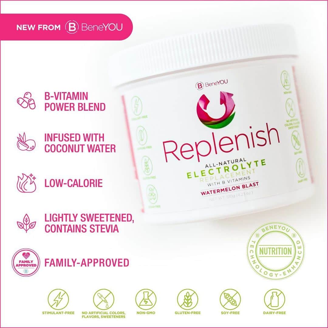 Jamberryのインスタグラム：「Introducing the latest “Hydration with Purpose” product: REPLENISH! 😍😍 An all-natural electrolyte replacement with B vitamins, this tasty family-approved drink is perfect for everyone from children to adults. Just announced at Convention 2019, stay tuned for Replenish coming very soon! . . . #beneyou #beneyoulifestyle」