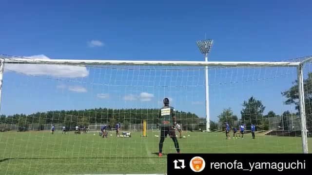 のインスタグラム：「#Repost @renofa_yamaguchi with @get_repost ・・・ 毎週恒例になってきました、今日のピックアッププレー⤴️ 今週はゴール裏から⚽️ #renofa #レノファ山口 #ピックアッププレー #これは #高井和馬 選手です」