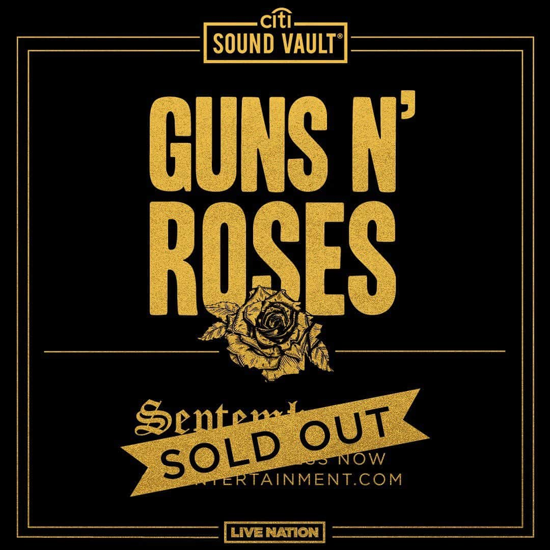 Guns N' Rosesさんのインスタグラム写真 - (Guns N' RosesInstagram)「#CitiSoundVault at @hollywoodpalladium Saturday  9/21 is SOLD OUT ⚡️ See you tomorrow, LA.」9月21日 8時01分 - gunsnroses