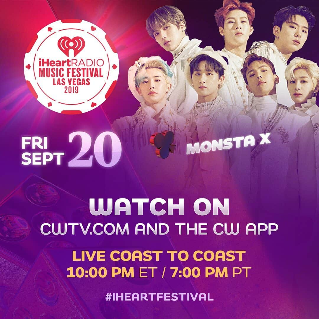 Monsta Xさんのインスタグラム写真 - (Monsta XInstagram)「#MONBEBE! See you tonight at #iHeartFestival2019  #MONSTAX #몬스타엑스」9月21日 9時20分 - official_monsta_x