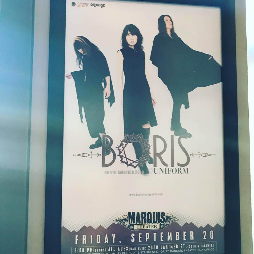 BORISさんのインスタグラム写真 - (BORISInstagram)「Hello Denver, Tonight We’re playing with @uniform_nyc at @marquistheater !! See you in the venue. T #borisheavyrocks #borisdronevil @thirdmanrecords」9月21日 9時24分 - borisdronevil