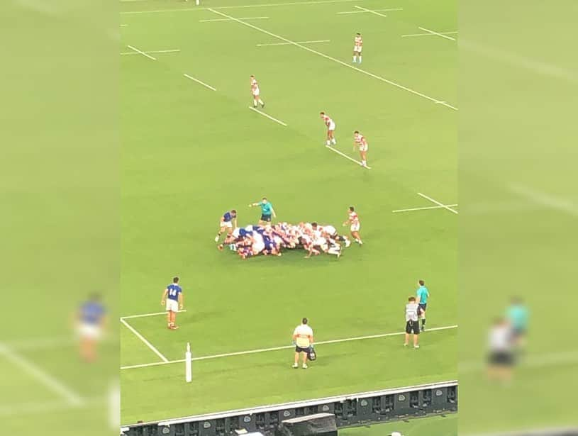 金山睦さんのインスタグラム写真 - (金山睦Instagram)「るーちゃん @hanairumi と RUGBY WORLD  CUP 2019 を観てきました🏉🙌✨✨✨ 30-10 で白星🙌🙌🙌👏👏👏㊗️ ラグビーは初めて観たし、ルールも正直前半終わりくらいでやっと理解してきたくらいだったけど、初めてでも迫力満点で、すっごく楽しめました😆‼️ 観戦席でウェーブするときとか、会場一体になってたり、スポーツの力って凄いな🙌✨ 開会式も美しくて素晴らしかったです❤️ こんな贅沢な時間を感動屋さんのるーちゃんと過ごせて、幸せでした☺️🥰✌️ #ありがとう #rugbyworldcup #rugbyworldcup2019  #RUGBY #RUGBY🏉 #東京スタジアム #味の素スタジアム #ラグビー #ラグビーワールドカップ2019 #ラグビーワールドカップ #ラグビーw杯2019」9月21日 11時33分 - kanayama_chika