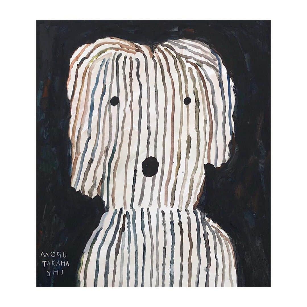 Mogu Takahashiのインスタグラム：「Jaxx, a water dog is here.  800x780mm Gouache on canvas/ 2019 Painted for my friend who is going to #fuckcancer 🔨 The model is her dog Jaxx Karlsson 🍿🍿 #mogutakahashi #jaxxbymogu」