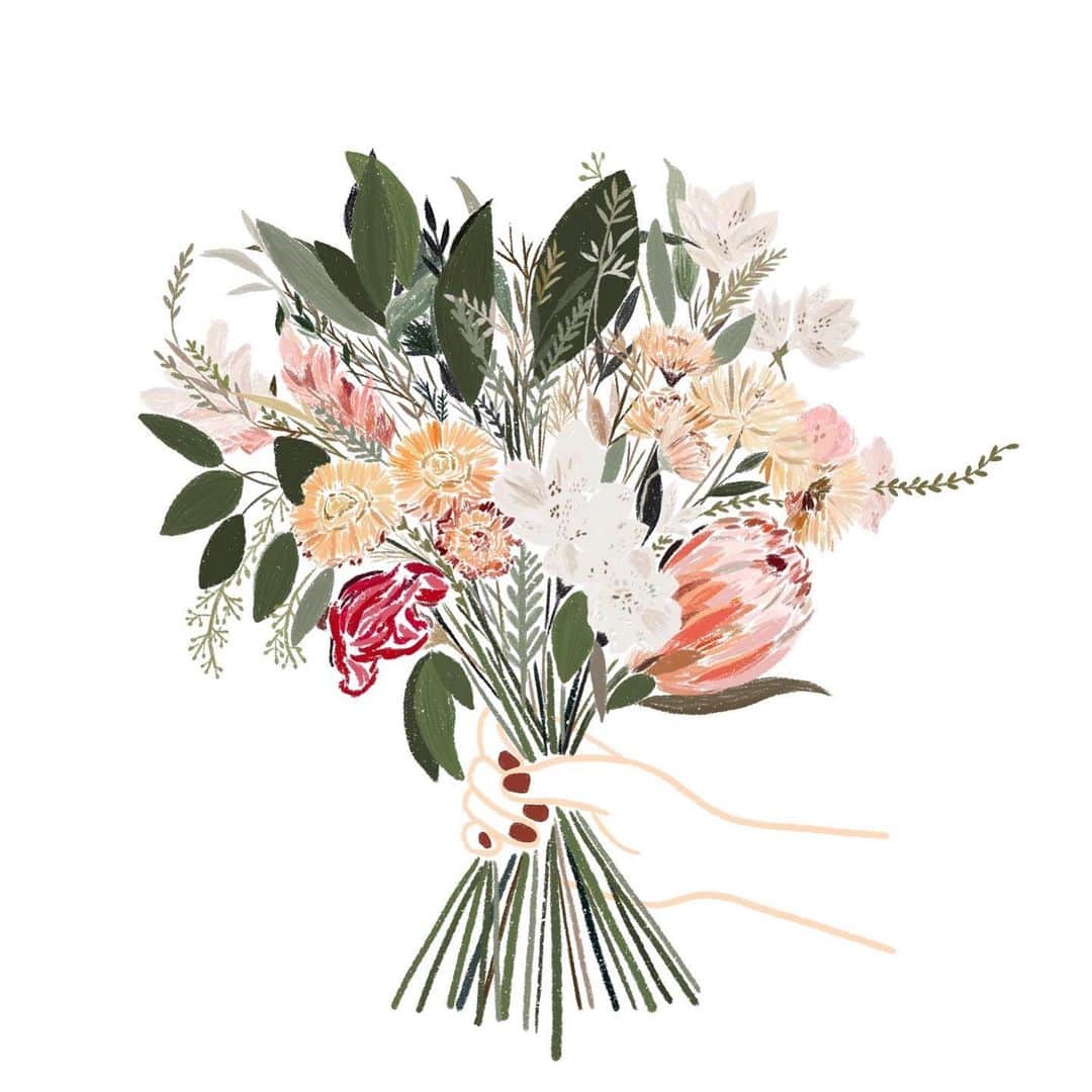 Apricots Artのインスタグラム：「みなさま良い3連休を😌💐 . Illusted by Yuri #apricotsart」