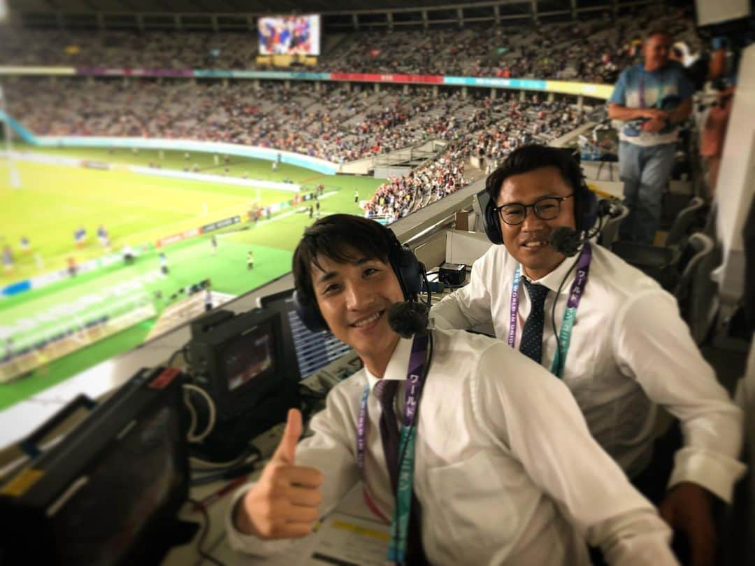 山本紘之さんのインスタグラム写真 - (山本紘之Instagram)「・ ラグビーW杯2019 フランス🇫🇷23-21🇦🇷アルゼンチン ・ ・ この瞬間に立ち会えた幸せをしばし噛み締めます。 ・ ・ 大西将太郎さん。本当にわかりやすい解説をありがとうございました！ ・ ・ #ラグビーw杯2019 #フランス #アルゼンチン #死の組 #プールc #激戦」9月21日 20時53分 - yamamoto_hiroyuki.ntv